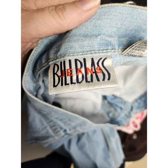 VTG Bill Blass Womens Light Wash Wide-Leg Capri Jeans W/ Tan Piping Detail Size - Picture 5 of 7